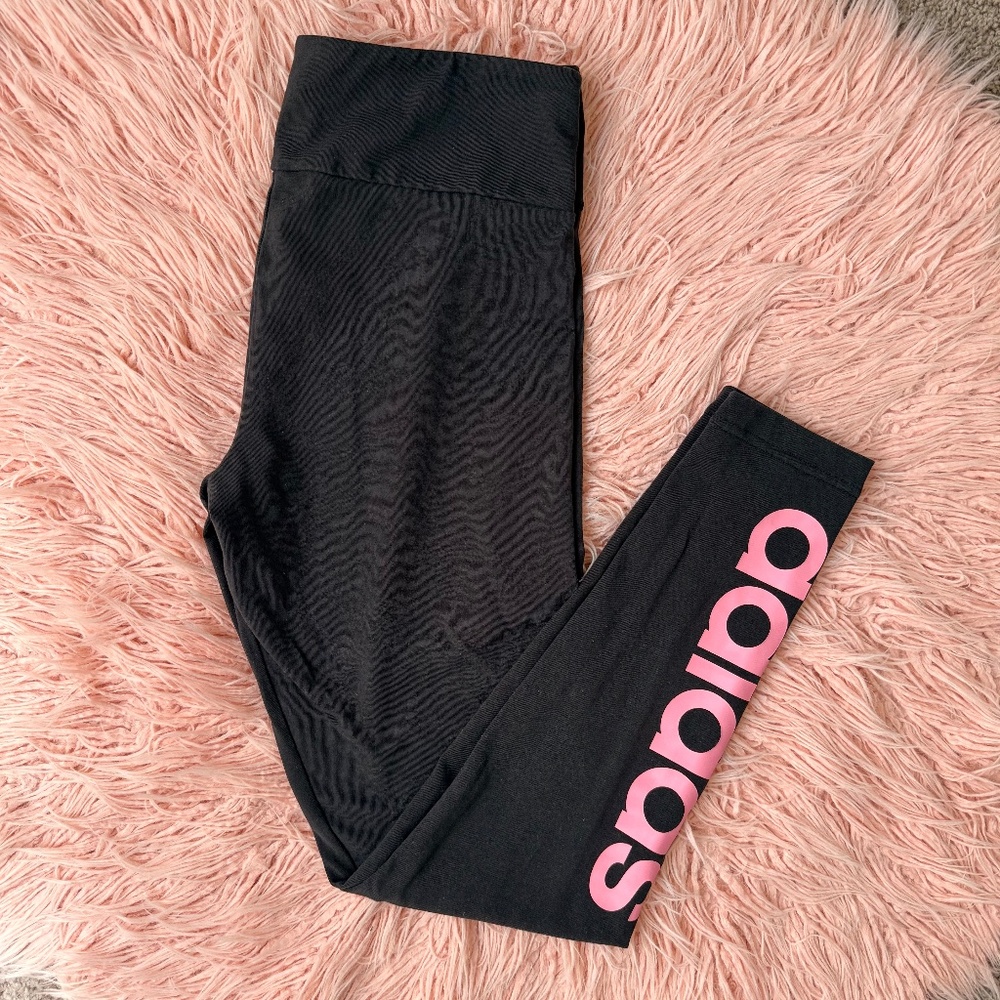 Adidas Dark Grey & Pink Leggings - SOLD